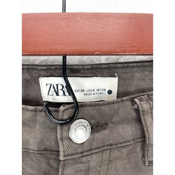 ZARA Straight Leg Jeans Women’s Size 6 Brown Dark Wash Denim Casual Pants - Picture 6 of 10